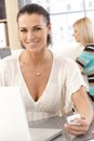 Closeup portrait of female business office worker Royalty Free Stock Photo