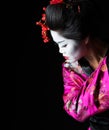 Closeup portrait of geisha Royalty Free Stock Photo
