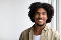 Closeup Portrait Of Handsome Cheerful Young African American Guy Smiling At Camera Royalty Free Stock Photo