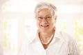 Closeup portrait of happy senior woman