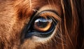 Closeup portrait of horse\'s eye. AI generated Royalty Free Stock Photo