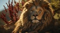 Closeup portrait of lion