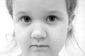 Closeup portrait of a little girl with big eyes. Sad eyes. The concept of children`s emotions Royalty Free Stock Photo