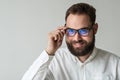 Closeup portrait of man with beard