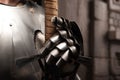 Closeup portrait of medieval armor Royalty Free Stock Photo