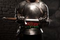 Closeup portrait of medieval knight in armor Royalty Free Stock Photo