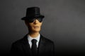 Closeup portrait of a mysterious elegant man with sunglasses Royalty Free Stock Photo