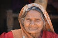 Closeup portrait of an old indian woman at her village. Royalty Free Stock Photo