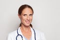 Closeup portrait of optimistic medical woman doctor or nurse