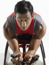 Closeup Portrait Of Paraplegic Cycler Royalty Free Stock Photo