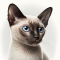 Closeup portrait of a purebred Siamese cat