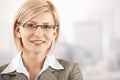 Closeup portrait of smiling businesswoman