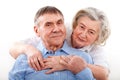 Closeup portrait of smiling elderly couple Royalty Free Stock Photo