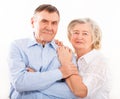 Closeup portrait of smiling elderly couple Royalty Free Stock Photo