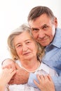 Closeup portrait of smiling elderly couple Royalty Free Stock Photo