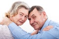 Closeup portrait of smiling elderly couple Royalty Free Stock Photo