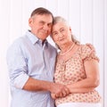 Closeup portrait of smiling elderly couple Royalty Free Stock Photo