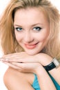 Closeup portrait of a smiling young blonde Royalty Free Stock Photo