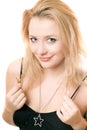 Closeup portrait of smiling young blonde Royalty Free Stock Photo