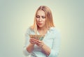 Woman counting money .serious business woman Royalty Free Stock Photo