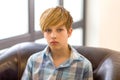 Closeup portrait of teenage boy. Photo session in the studio Royalty Free Stock Photo