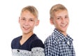 Closeup portrait of a twin brothers Royalty Free Stock Photo