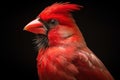 Closeup portrait of a vibrant northern cardinal bird. Generative AI