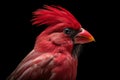 Closeup portrait of a vibrant northern cardinal bird. Generative AI