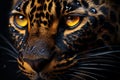 Closeup portrait of wild tiger face, minimalist, black on black, asymmetric composition, conceptual fantasy. AI