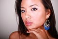 Closeup portrait of a young beautiful asian model Royalty Free Stock Photo