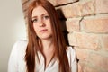 Closeup portrait of young girl with ginger hair Royalty Free Stock Photo