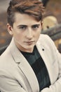 Closeup portrait of a young handsome man Royalty Free Stock Photo