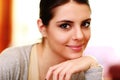 Closeup portrait of a young happy woman Royalty Free Stock Photo