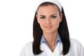 Closeup portrait of young nurse smiling Royalty Free Stock Photo
