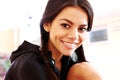 Closeup portrait of a young smiling fit woman Royalty Free Stock Photo