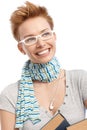 Closeup portrait of young woman in glasses Royalty Free Stock Photo