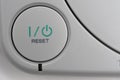 Closeup of the power button on the game console Royalty Free Stock Photo