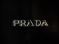 Closeup of the Prada logo on the wall of a store under the lights in Las Vegas, the US