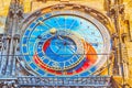 Closeup of Prague Orloj astronomical clock, Old Town Hall tower, Prague, Czech Republic Royalty Free Stock Photo