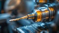 Closeup of a precision machining tool in operation Royalty Free Stock Photo