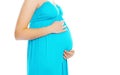 Closeup pregnant woman in dress