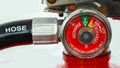 Closeup pressure gauge of Fire extinguisher Royalty Free Stock Photo