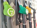 Closeup of the price of gasoline and gasoline soars, fuels taxed by government taxes