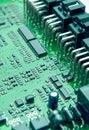 Closeup of Printed Circuit Board with Mounted Components Royalty Free Stock Photo