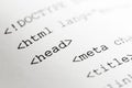 Closeup of Printed HTML Code Royalty Free Stock Photo