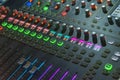 Closeup of the professional audio digital mixing console Royalty Free Stock Photo