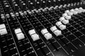 Closeup Professional Audio Mixing Console Faders Royalty Free Stock Photo