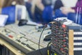Closeup of a Professional Mixing Console At Work Royalty Free Stock Photo
