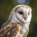 closeup profile barn owl head