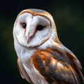 closeup profile barn owl head